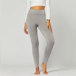 Cozy Fleece Leggings - Light Grey